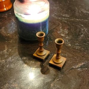 Unique Vintage Vintage Mini Brass Candlesticks